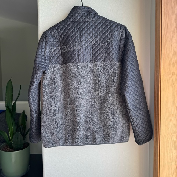 Patagonia Mixed Media Snap-T Pullover Medium Forge Grey Sherpa Quilted Jacket M - Picture 11 of 16